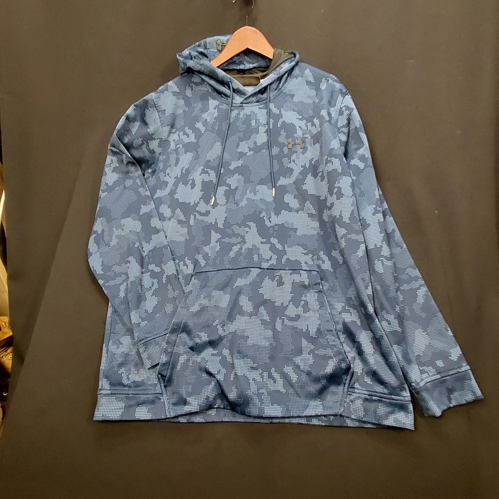 Under Armour ColdGear Loose Hoodie Mens XXL Blue Digital Camo 1321736 FW 2018